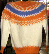 Colorful turtleneck Kids sweater made of Alpacawool - $65.00