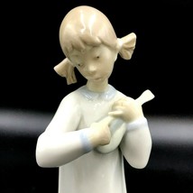 Nao Lladro Girl with Guitar Mandolin Porcelain Figurine #4871 8&quot; Garcia ... - $29.99