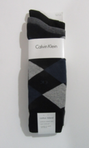 Calvin Klein Mens Trouser Dress Socks Black Grey &amp; Blue Argyle Assorted ... - $14.99