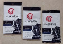 3X EL CABALLITO COLORANTE AZUL PROFUNDO NAVY BLUE DYE - 3 SOBRES - ENVIO... - £9.72 GBP