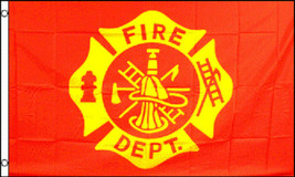 New 3x5 Fire Department Flag FireFighter Red Banner Man Cave Garage Gift Mom Dad - £10.97 GBP