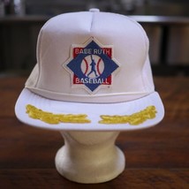 Vintage Babe Ruth Baseball Captain Coach White Mesh Trucker Hat Cap Adjustable - £19.35 GBP