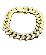 9.5 Inch Cuban Link Bracelet 18K Gold Plated 14mm For Men And Women - $26.68