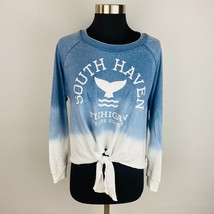 South Haven Michigan Endless Summer  Ombre Tied Knotted Hem Sweatshirt Small S - $17.99