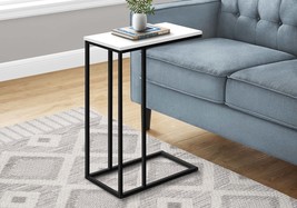 Modern C-Shaped Accent End Side Table: White/Black for Living Room - $69.99
