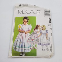 McCall Sewing Pattern 3200 Uncut Childrens Girls Dress Pinafore Sash Size 4-5-6 - $6.89