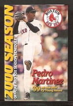 Boston Red Sox 2000 Pocket Schedule Pedro Martinez Coca Cola Classic Coke - £1.18 GBP