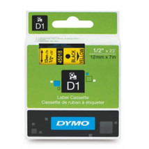 Dymo D1 Tape Label 12mmx7m - Black on Yellow - £38.96 GBP