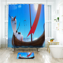 Disney Frozen Olaf 13 Shower Curtain Bath Mat Bathroom Waterproof Decorative - £18.04 GBP+