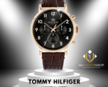Tommy Hilfiger Men’s Quartz Brown Leather Strap Black Dial 45mm Watch 17... - £95.82 GBP