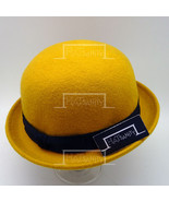 HATsanity Unisex Fashion Wool Felt Soft Bowler Hat - Yellow - £22.31 GBP