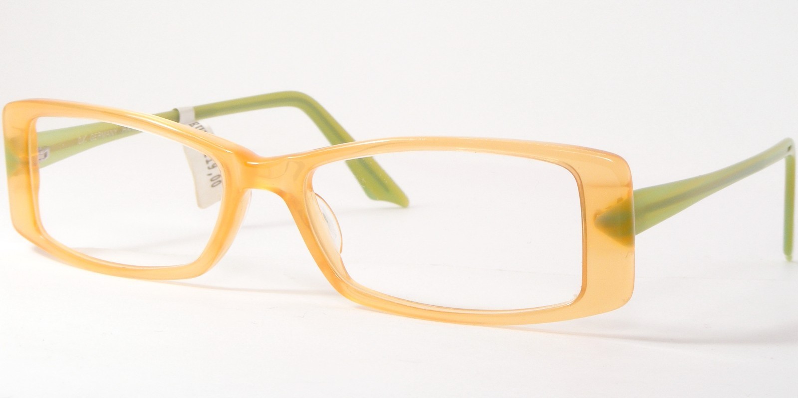 Bx. X-519 031 Transparent Abricot / Vert Olive Unique Lunettes Cadre 51-... - $86.12
