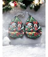 Mouse Wooden Water Drop Christmas Earrings - £7.65 GBP