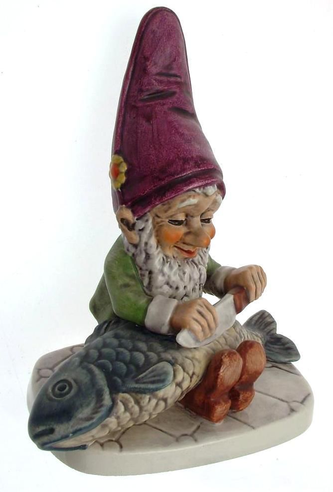 c1970 Goebel 508 Fips the Fisherman gnome figurine - 6 inches - NEGR107 - $97.92
