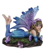 Fantasy Pink and Blue Girl Princess Fairy Lying On Lavender Meadows Figu... - £26.32 GBP