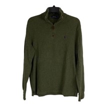 Polo Ralph Lauren Mens Shirt Jacket Size Medium 1/4 Zip Green Long Sleeve - £22.36 GBP