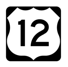 12&quot; us route 12 highway sign road bumper sticker decal usa made - £23.69 GBP