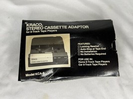 Vintage KRACO Stereo Cassette Adapter for 8 Track Tape Player Model KCA-... - $24.75