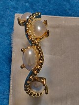 Gold Plated earings-w-faux pearl.C.1995 - £9.43 GBP