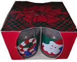 Vintage Christmas Themed Double Highballer Glasses Vivid Colors 4&quot; - $33.25