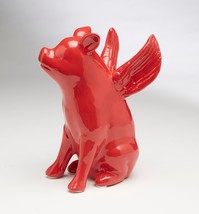 AA Importing Sitting Pig With Wings, Red Finish - £38.70 GBP
