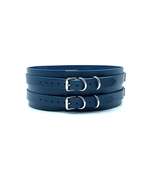 BDSM Blue Leather Waist Belt &amp; Silver Hardware Bondage Waist Harness Mon... - £173.83 GBP