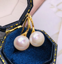 Classic natural freshwater pearl earrings 925 sterling silver Hook Dangle Gifts - £19.98 GBP