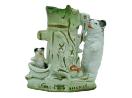 Antique Vintage German Fairing Pigs Good Old Annual Bath Spill Bud Vase Figurine - £44.76 GBP