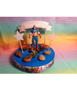 Avengers Captain America Cake Topper Table Decor 6&quot; Styrofoam Base - OOAK - £15.53 GBP