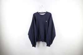 Vintage Champion Mens Large Faded Classic Logo Crewneck Sweatshirt Navy Blue - £33.26 GBP