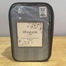 Damask Stripe Linens N Things Eucalyptus Green 500 TC King Bed Skirt 15&quot;... - $29.69