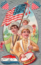 4th Of July Boys Firecrackers Cavalry American Flag Patriotic Greetings ... - £5.36 GBP