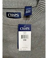 Chaps Solid Crew Neck Sweater Long Sleeve Big &amp; Tall Size 2XB Gray NWT $72 - £14.94 GBP