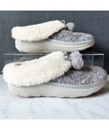 Fit Flop Loaff Snug Pom Slippers Dusty Grey Rubber Sole in Box - Women&#39;s... - $33.20