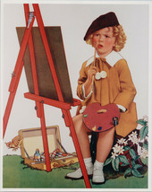 Shirley Temple 1930&#39;s artwork sitting at easel painting 8x10 photo - £9.41 GBP