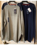 IZOD Mens Cozy Sweater Pick Grey or Navy XL-Tall - 2X-Tall or 3X-Tall  NWT - $38.99