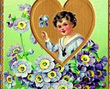 Raphael Tuck Floral Missivies Valentine Greetings Gilt Flowers Embossed ... - $6.88