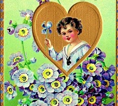 Raphael Tuck Floral Missivies Valentine Greetings Gilt Flowers Embossed Postcard - £5.52 GBP