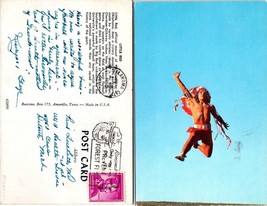 Oklahoma Norman Official Mascot Lil Red Native American Posted 1960 VTG Postcard - £7.51 GBP