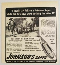 1947 Print Ad Johnson&#39;s Caper Spoon Fishing Lures Huge Stringer Fish Chi... - $10.73