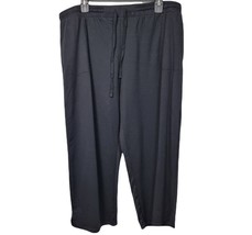 Natori Black Lounge Drawstring Waist Capri Pants with Pockets Size XL - £38.42 GBP