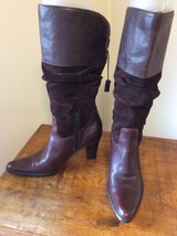 NEW a.n.a. LEATHER &amp; SUEDE Pull On HIGH HEEL BOOTS - Women&#39;s Size 7.5 - ... - $35.95
