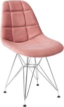 Pink Canglong Mid Century Velvet Upholstered Dining Chair Set With Metal Legs. - £73.47 GBP