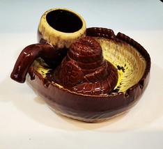 Vintage Ceramic Sombrero/Tabaco Pipe Ashtray, 4&quot; X 7 1/2&quot;, Excellent Condition - £27.68 GBP
