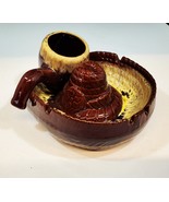 Vintage Ceramic Sombrero/Tabaco Pipe Ashtray, 4&quot; X 7 1/2&quot;, Excellent Con... - £27.21 GBP