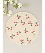 Fabric Round Placemat with Cherries - 38cm - $33.59 CAD