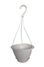 White 6&quot; Plastic Hanging Basket with Removable Saucer - £27.93 GBP