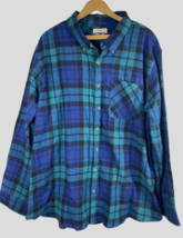 Magellan Flannel Shirt Size 2XL Mens Black Watch Plaid Classic Fit Button Down - £43.89 GBP