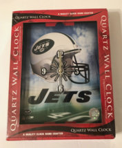 New York Jets Resin Quartz Wall Clock 10" X 12" Nfl Afc Hand Crafted New - £26.74 GBP