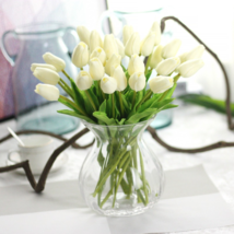 Real Touch Artificial Tulip Stems - Set of 10 - Perfect for Home Decor - £10.27 GBP
